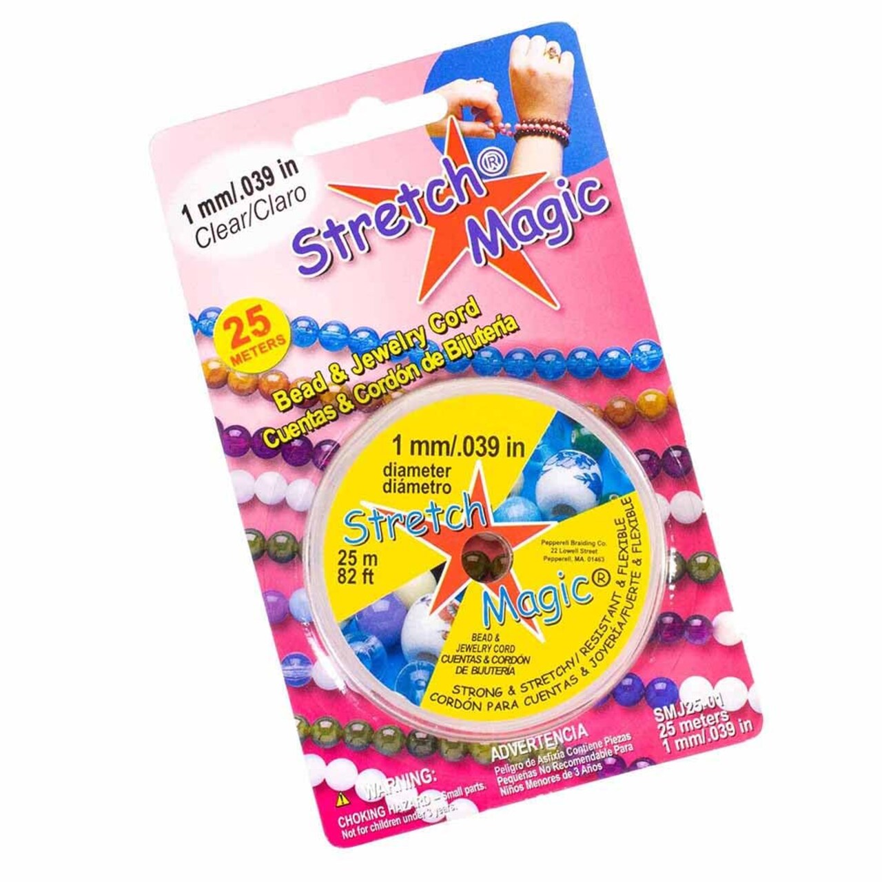 1mm Diameter Stretch Magic Bead Jewelry Elastic Cord - Clear, 25 Meters